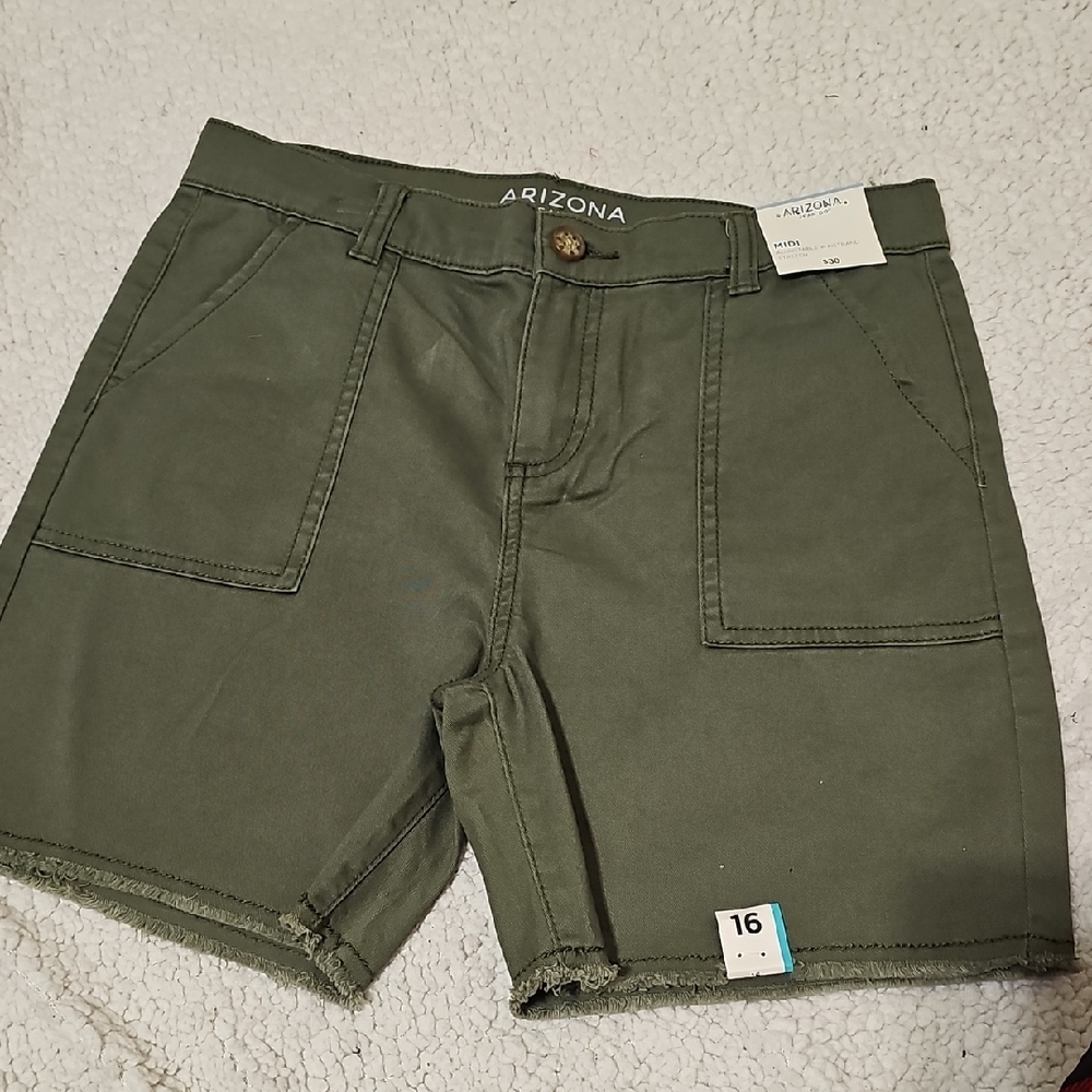 Girl's Arizona Olive Green Utility Shorts